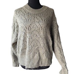 OLD NAVY Knit Oversized Scoop Neck Sage Pullover Sweater